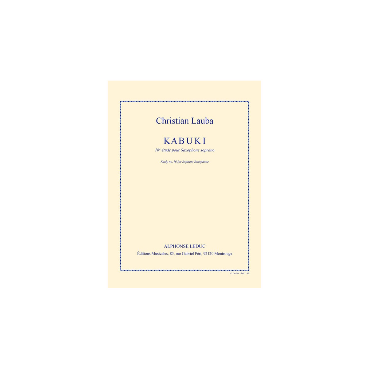 Christian Lauba : Kabuki 16ème Etude