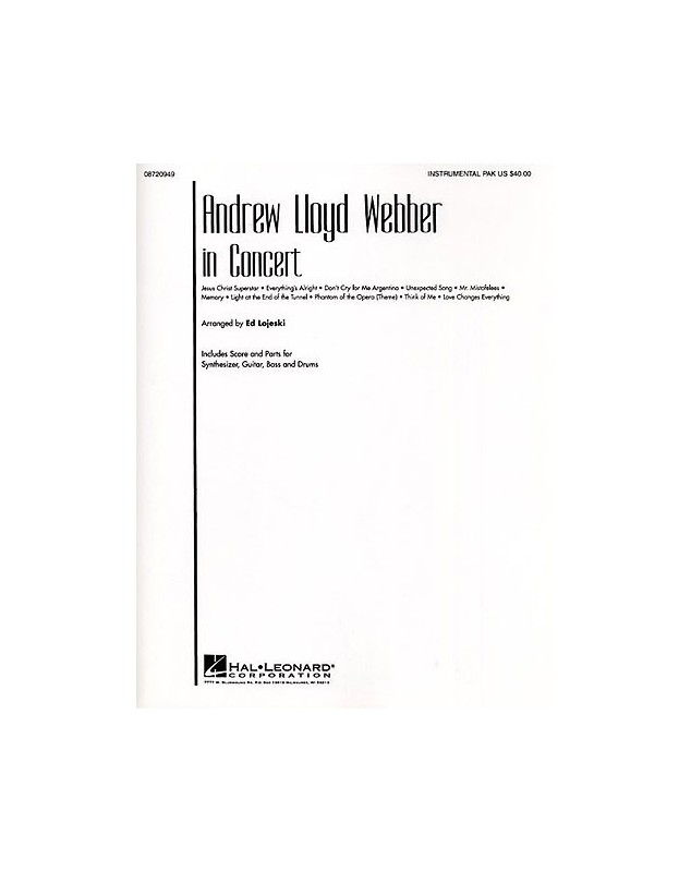 Lloyd Webber Andrew In Concert - Instrumental Pack