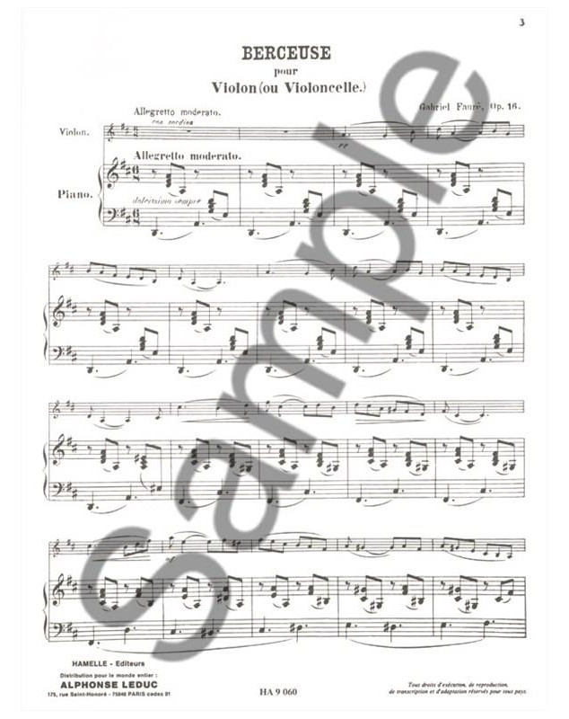 Gabriel Fauré : Berceuse Op.16