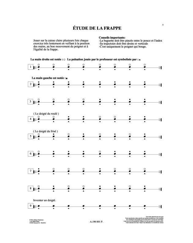 Méthode de Percussion - Batterie - Xavier Vercken - Alfonce Production