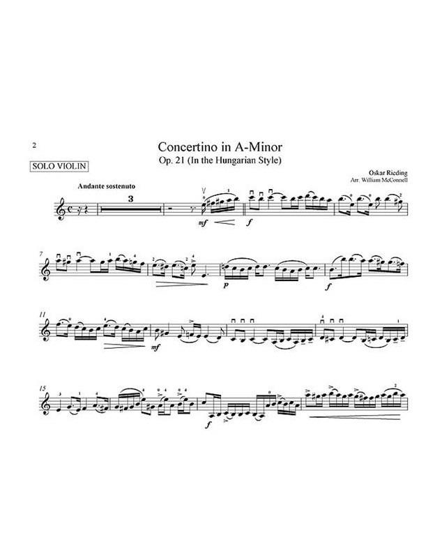 Concertino op. 21 en La mineur - Oscar Rieding - Bosworth