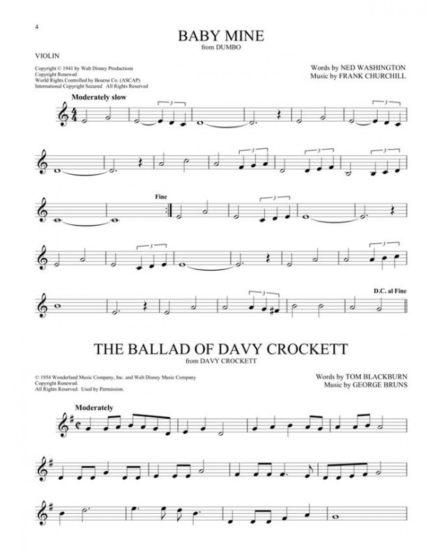 101 Disney Songs pour Violon