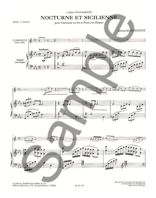 Armando Ghidoni : Nocturne Et Sicilienne