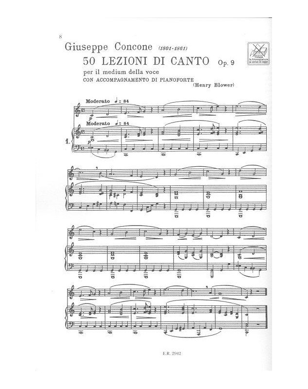 Concone : 50 Lezioni Opus 9 + 2 CD inclus