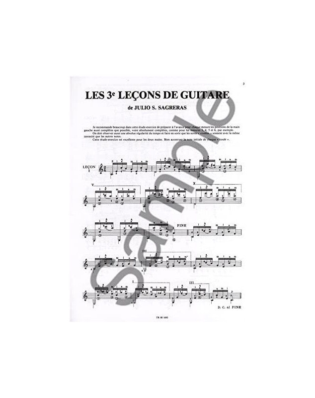 Troisièmes leçons de guitare - Sagreras