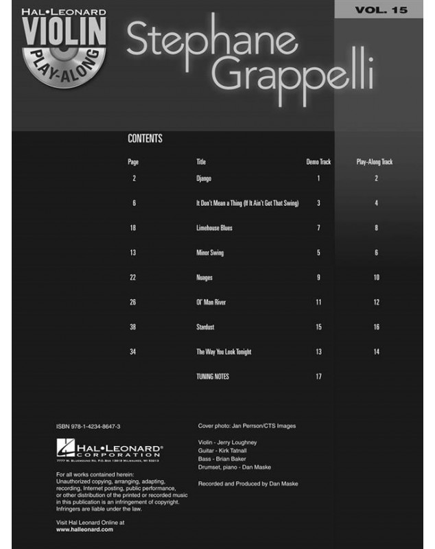 Violin play-along vol. 15 - Stephane Grappelli