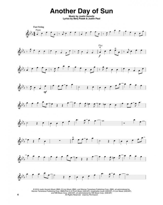 La La Land - Violin Play-Along - Partitions - Hal Leonard