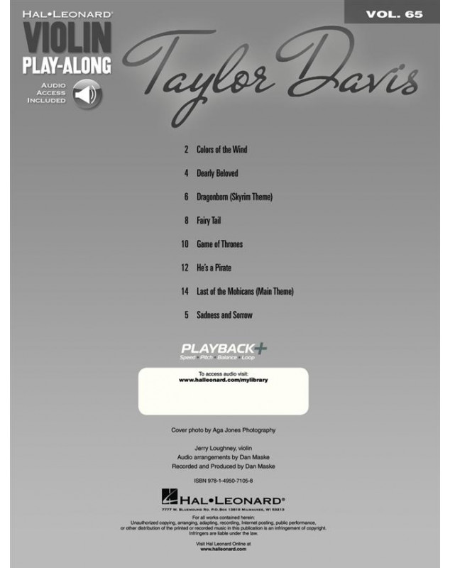 Violin Play-Along Volume 65 - Taylor Davis