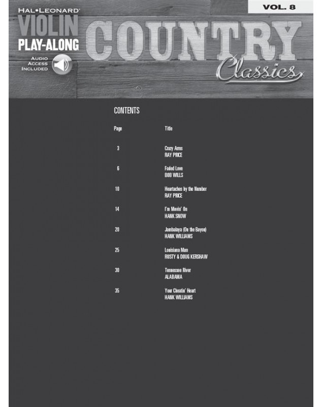 Violin Play-Along Volume 8 Country Classics