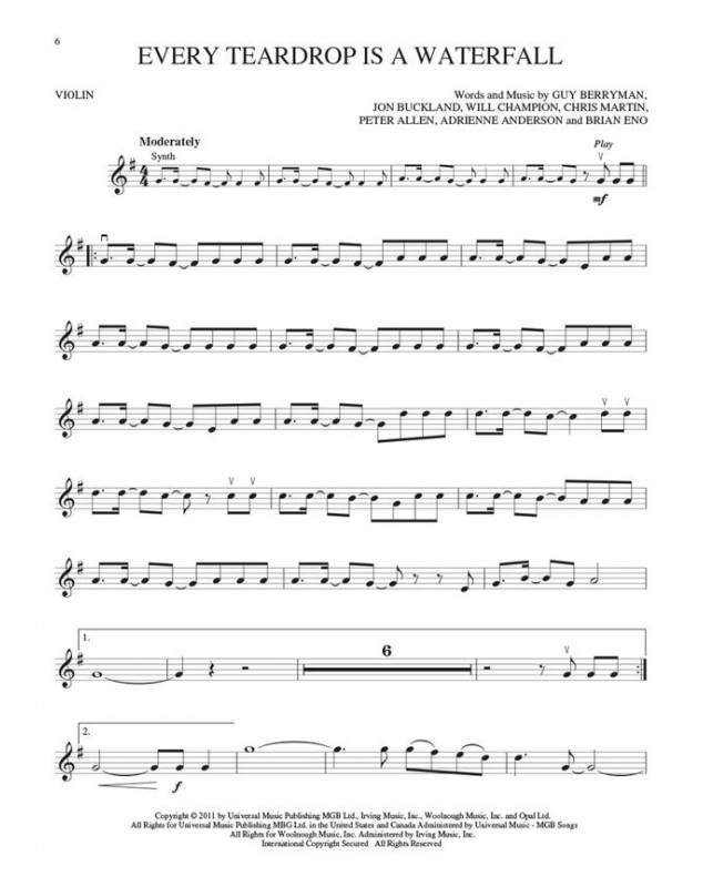 Coldplay Instrumental play-along - Violon