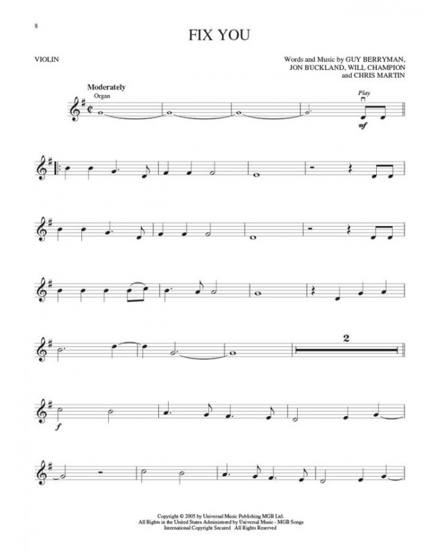 Coldplay Instrumental play-along - Violon