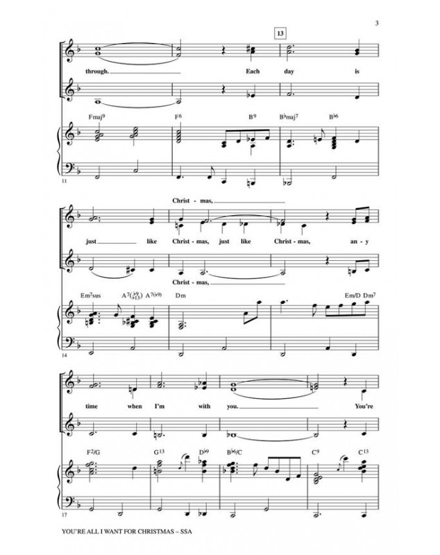 You're All I Want for Christmas (SSA / Piano)