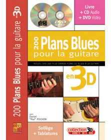 3555111001998 CARMF2125 Daniel Pochon 200 Plans Blues Guitare 3D Guitar [TAB] Play Music France