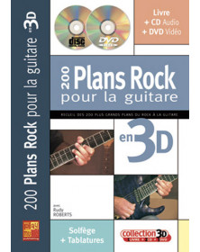 3555111002087 CARMF2163 Rudy Roberts 200 Plans Rock En 3D Guitare Play Music France