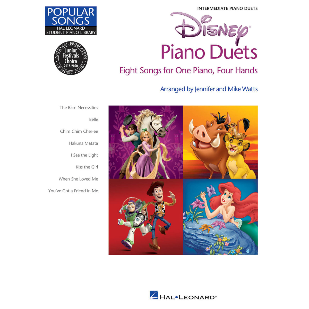 Disney Piano Duets  Jennifer Watts_Mike Watts  2 Pianos Recueil Educational Piano Library TV, Film, Comédie musicale   978148030
