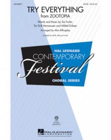 Try Everything from Zootopia Alan Billingsley  SATB Conducteur chorale Disney Choral TV, Film, Comédie musicale    888680616922 