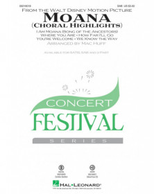 Moana Choral Highlights Mac Huff  SAB Conducteur chorale Disney Choral TV, Film, Comédie musicale    888680664886 HL00216018