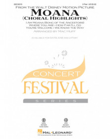 Moana Choral Highlights Mac Huff  2-Part Choir and Piano Conducteur chorale Disney Choral TV, Film, Comédie musicale    88868066