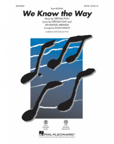 We Know the Way from Moana Roger Emerson  SATB Conducteur chorale Disney Choral TV, Film, Comédie musicale    888680664947 HL002