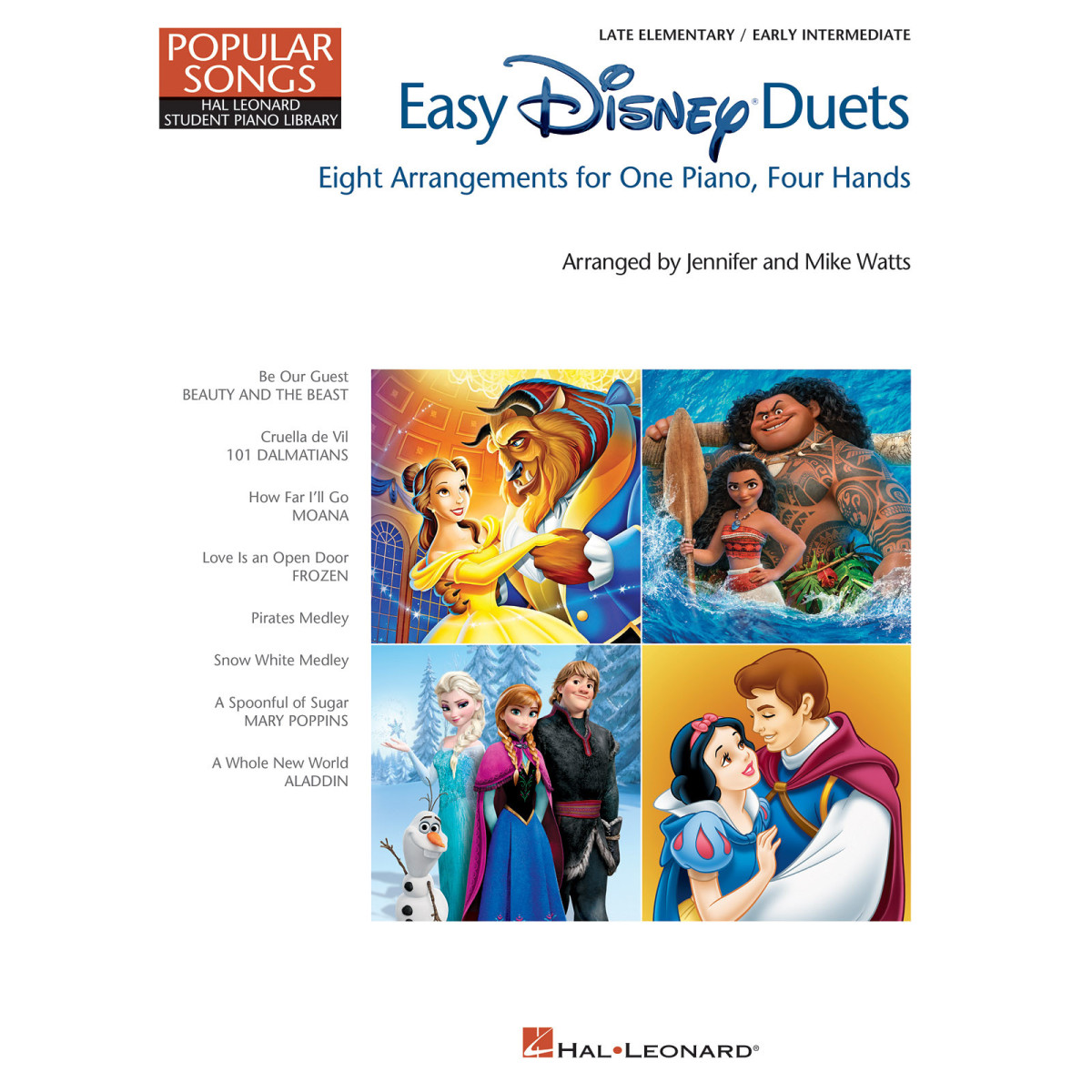 Easy Disney Duets - Popular Songs Series 8 Arrangements for 1 Piano, 4 Hands Jennifer Watts_Mike Watts  Piano 4 Hands Recueil Ed