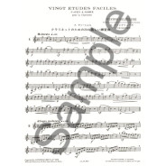 Ulysse Delécluse 20 Etudes Faciles - D'Apres A. Samie pour Clarinette - éditions Alphonse Leduc