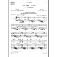Poulenc : Le Bestiaire ou Cortège d'Orphée pour Chant et Piano éditions Eschig