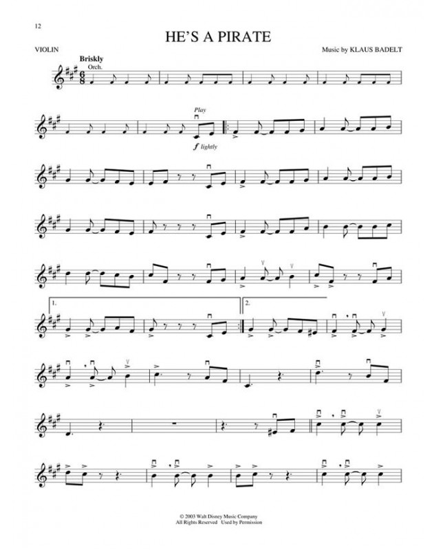 Pirates des Caraïbes - Violon (Livre + Audio)
