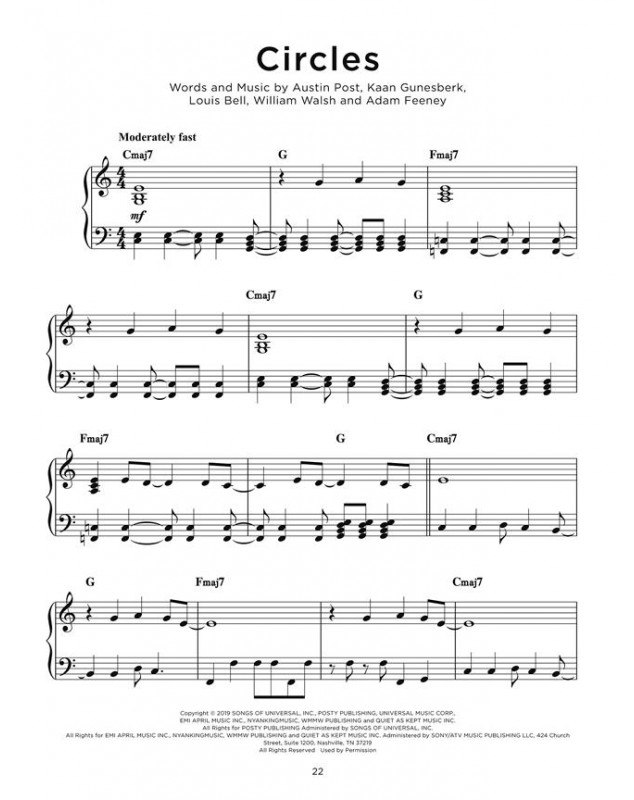 Chart Hits of 2019-2020 Piano Facile