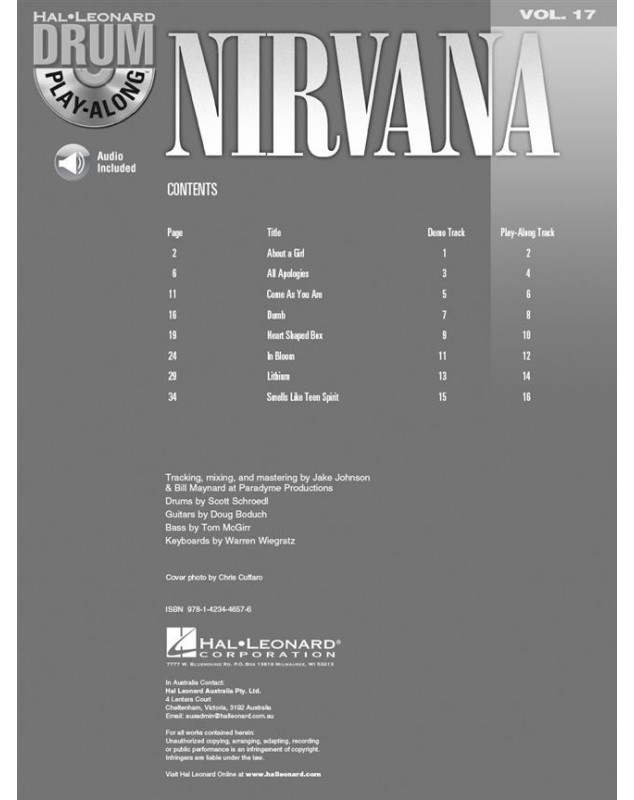 Drum play-along volume 17 : Nirvana