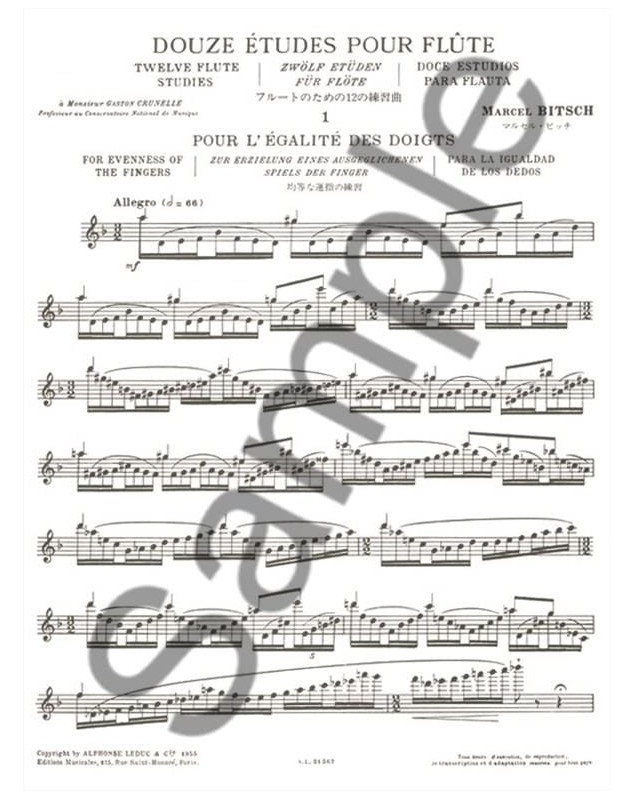 Marcel Bitsch : 12 Etudes pour Flûte