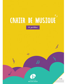 Cahier de musique 12 portées - Reliure Spirale grand format