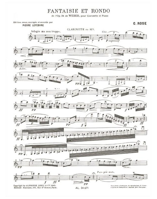 Weber : Fantaisie et Rondo op. 34