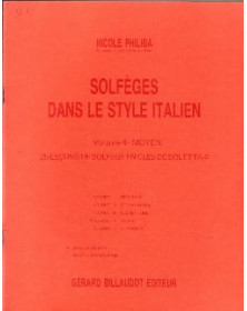Philiba : Solfèges Dans Le Style Italien Vol.4 - Livre de l'élève