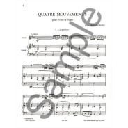 Quatre (4) Mouvements - Flute et Piano - Berthomieu - Alphonse Leduc