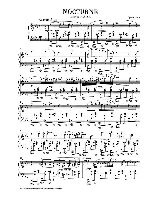 Frédéric Chopin : Nocturne en Mi bémol majeur Opus 9 No.2