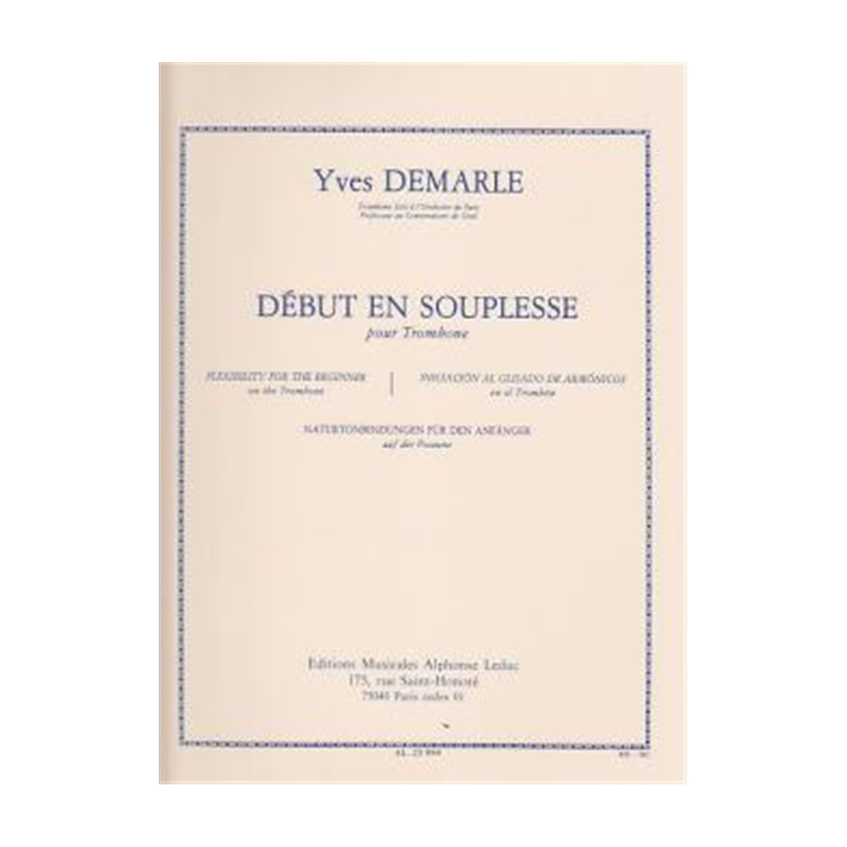 Début En Souplesse - Yves Demarle - Trombone