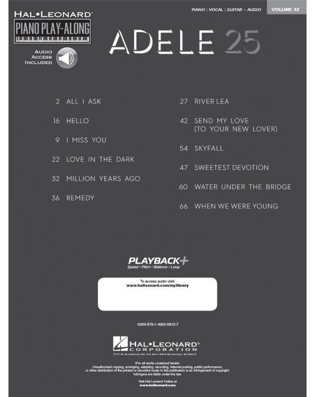Adele - 25 Piano Play Along