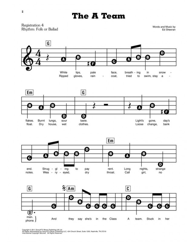 Ed Sheeran (Pour Piano facile)