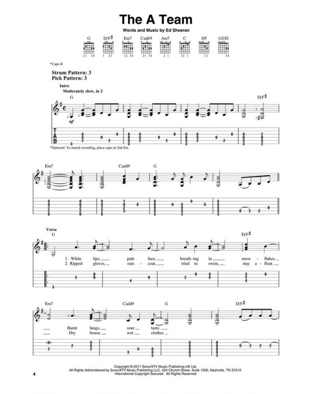 Ed Sheeran for Easy Guitar (Notes & Tab)