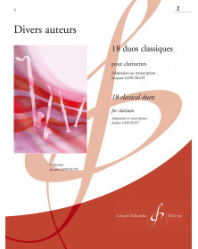 18 Duos Classiques Volume 2 - Clarinette - Gérard Billaudot