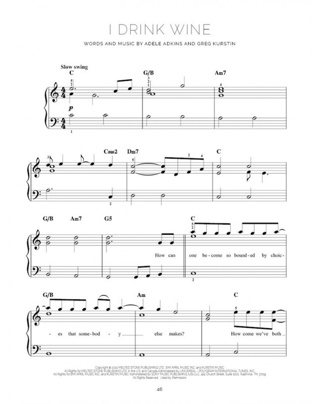 Adele 30 - Partitions pour Piano Facile