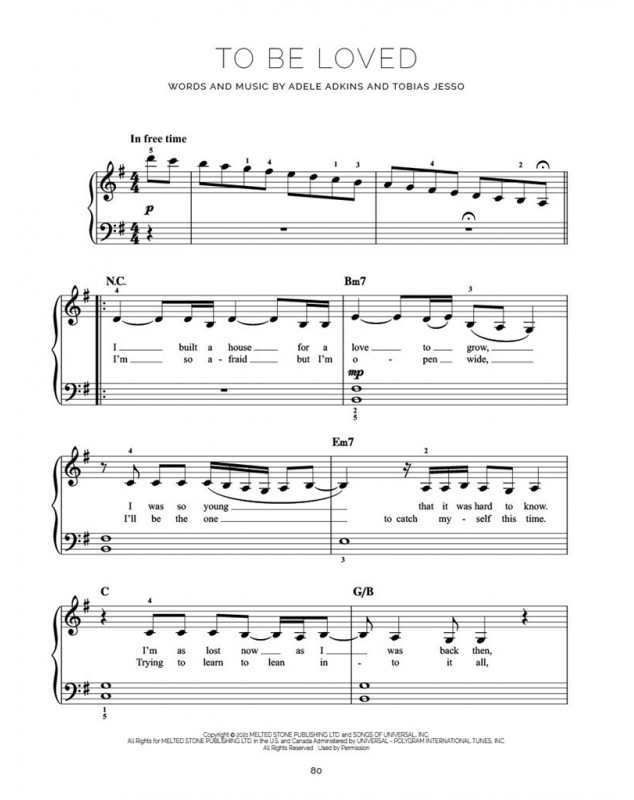 Adele 30 - Partitions pour Piano Facile