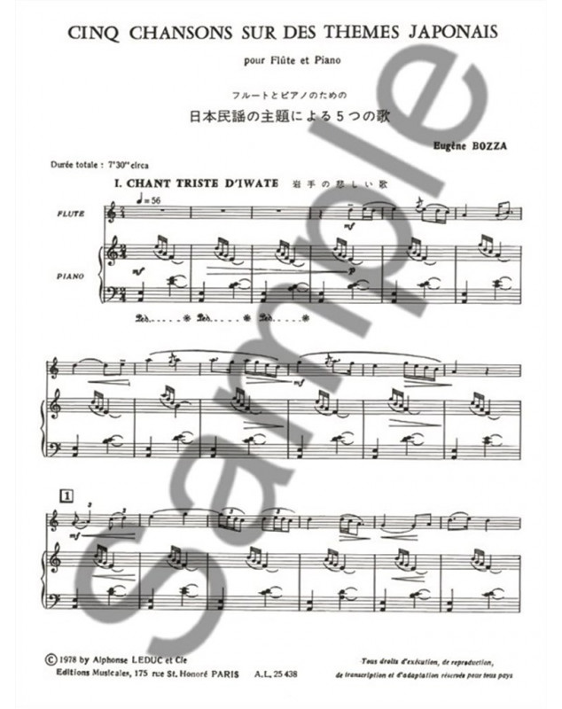 Cinq Chansons Sur Des Thèmes Japonais