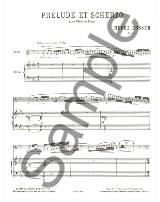 Henri Busser : Prélude et Scherzo Opus 35