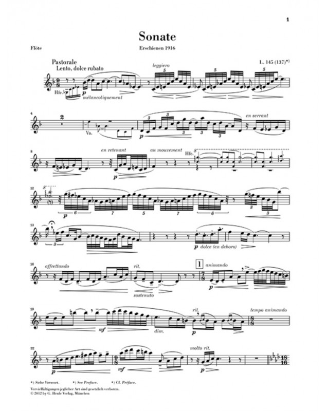 Debussy : Sonate pour flûte, alto et harpe