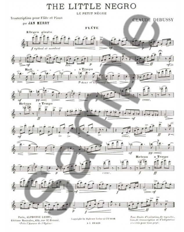 Debussy : Le Petit Nègre pour Flûte et Piano
