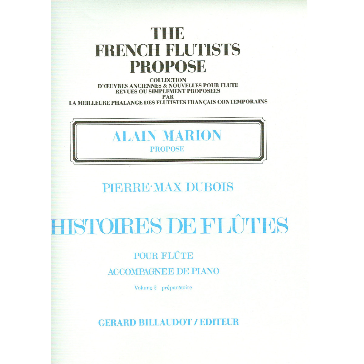 Pierre Max Dubois : Histoires De Flutes Volume 2