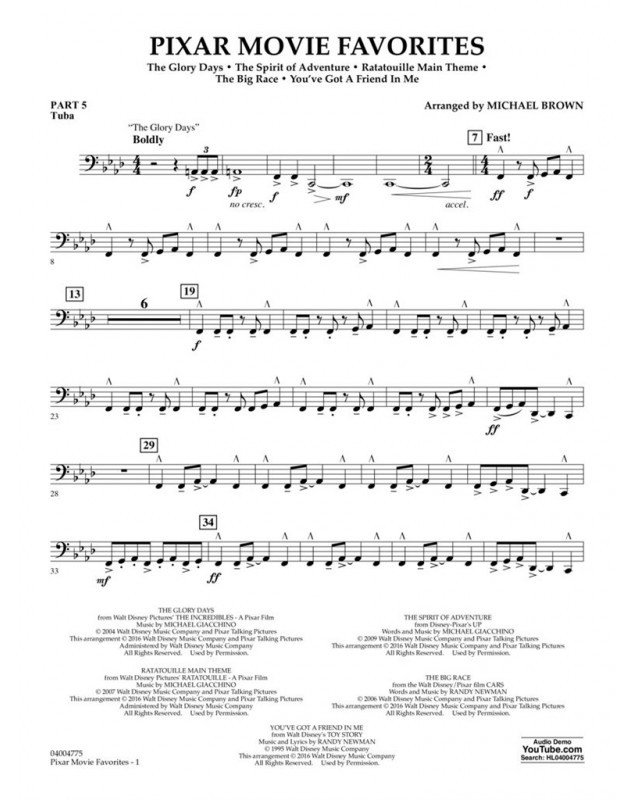 Michael Brown : Pixar Movie Favorites Flex-Band - Grade 2-3 Ensemble Flexible (5 part)