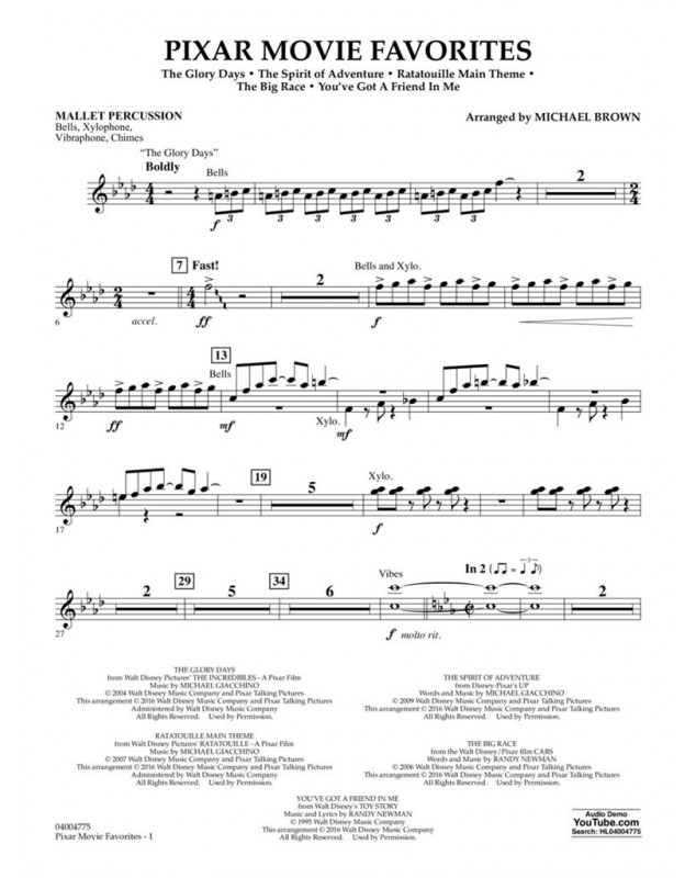 Michael Brown : Pixar Movie Favorites Flex-Band - Grade 2-3 Ensemble Flexible (5 part)
