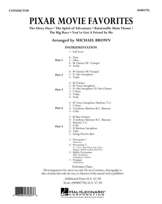 Michael Brown : Pixar Movie Favorites Flex-Band - Grade 2-3 Ensemble Flexible (5 part)